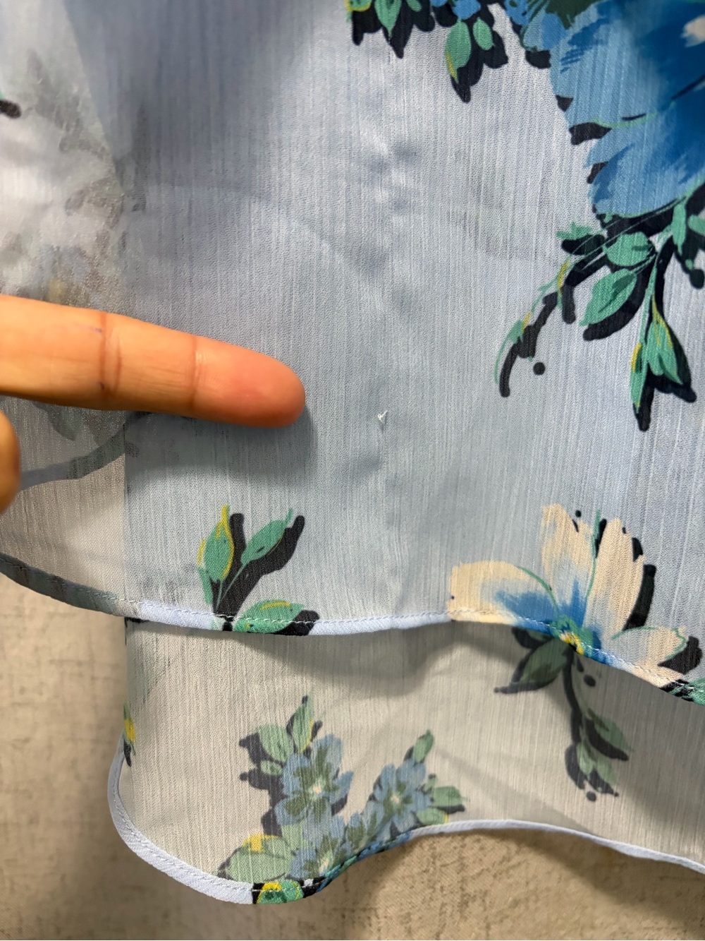 Tahari Light Blue Floral Sleeveless Button-Front Camisole - Picture 8 of 8